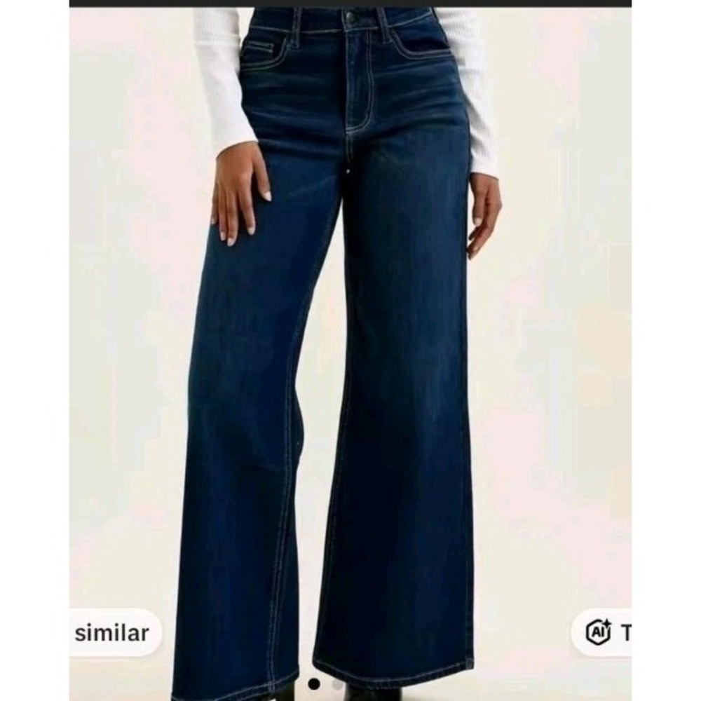 Judy Blue High Waist Tummy Control Retro Wide Leg Denim Jeans Size 24/0